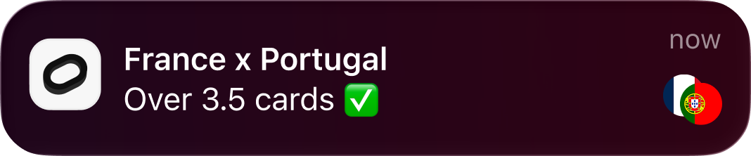 France x Portugal — Over 3.5 cards