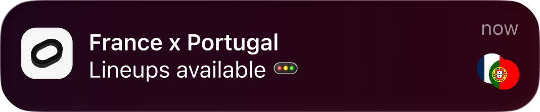 France x Portugal — Lineups available